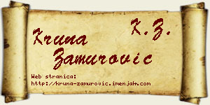 Kruna Zamurović vizit kartica